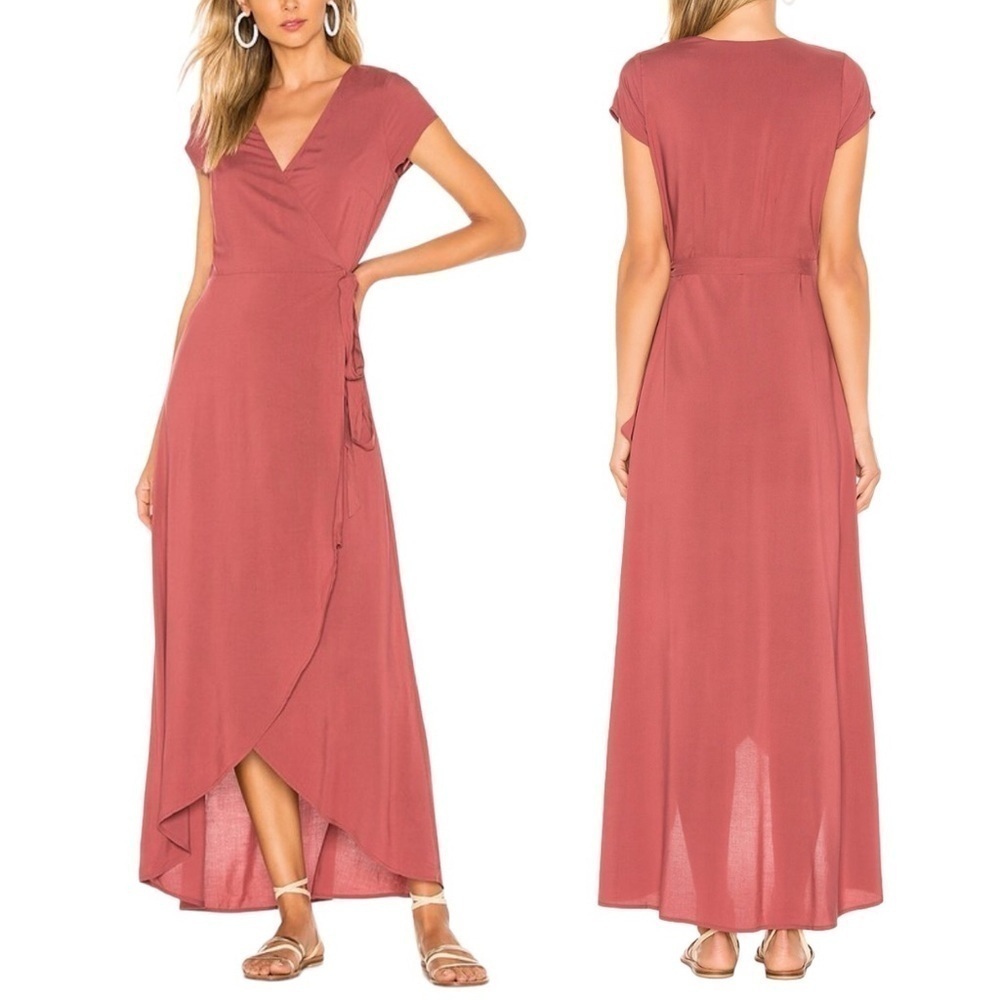 L* SPACE x REVOLVE Goa Wrap High Low Maxi Dress in Currant